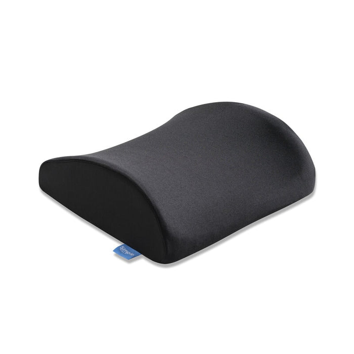 Viscoelastic cushion with coccyx discharge