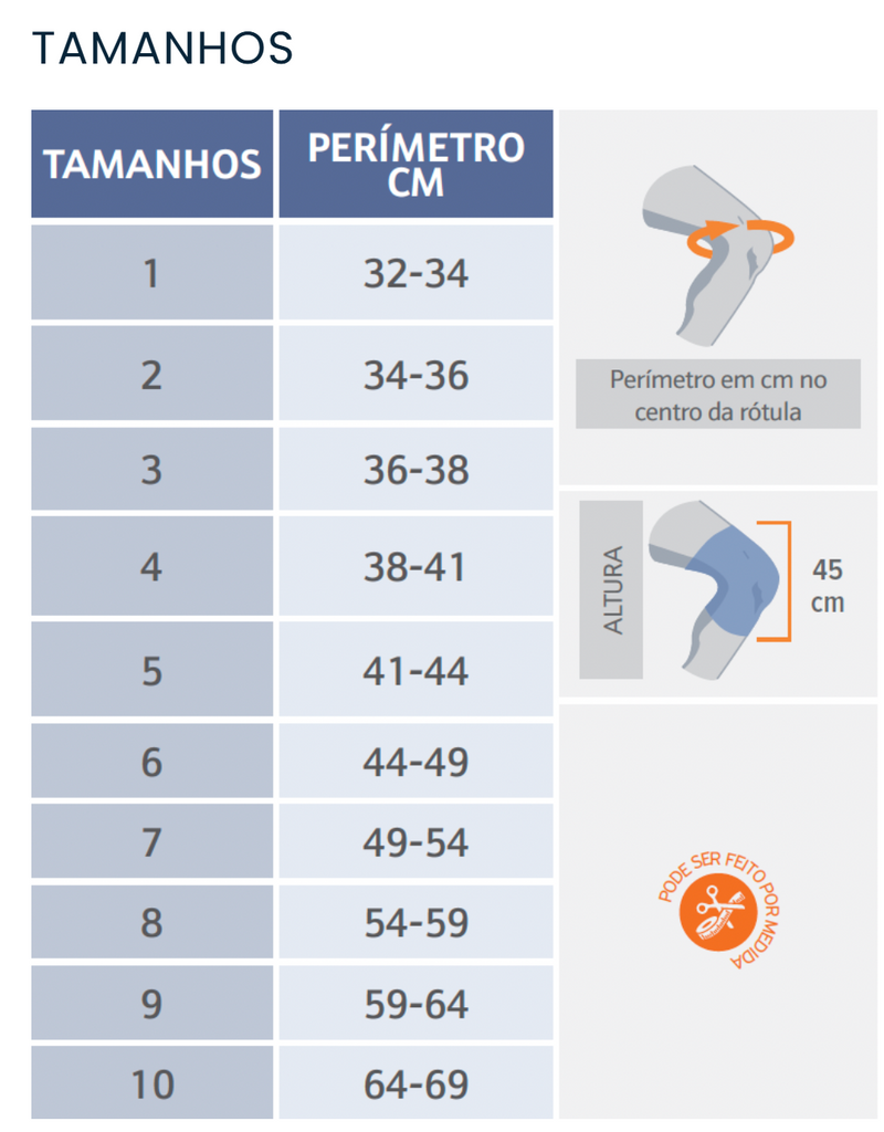 Joelheira com Articulações Policêntricas - Abertura total - ORLIMAN 7113