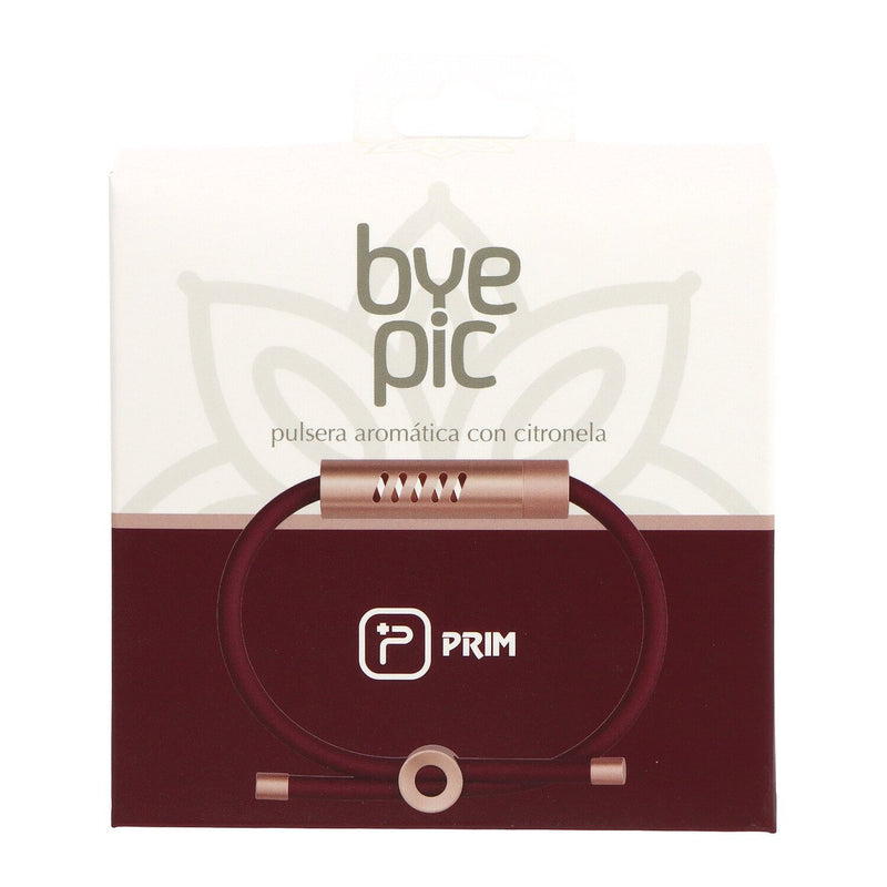 Pulseira Repelente Essência Natural Citronela - BYE PIC Adulto (Bordô)