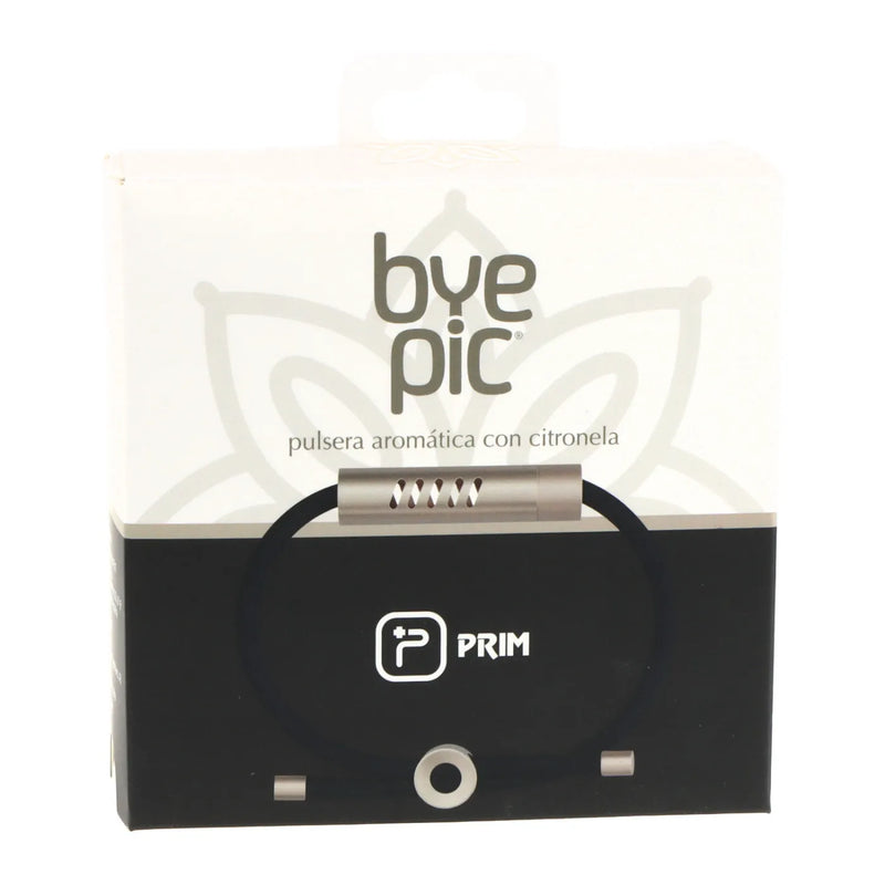 Pulseira Repelente Essência Natural Citronela - BYE PIC Adulto (Preto)