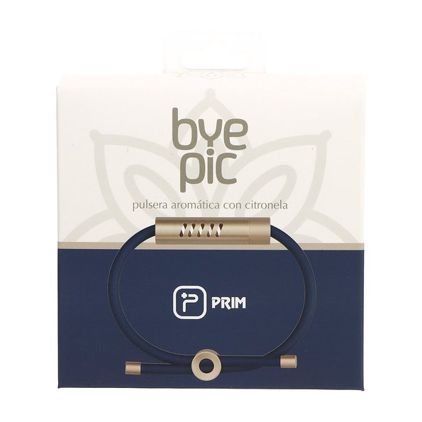 Pulseira Repelente Essência Natural Citronela - BYE PIC Adulto (Azul marinho)