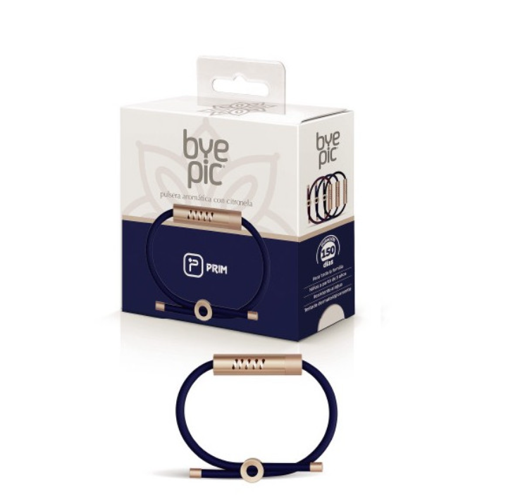Pulseira Repelente Essência Natural Citronela - BYE PIC Adulto (Azul marinho)