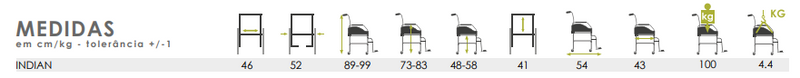 Cadeira Sanitária e de Banho sem Rodas INDIAN