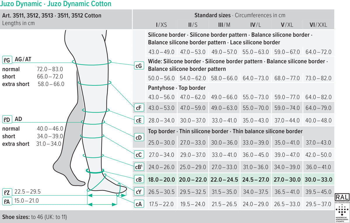 Compression stockings - Class II - Juzo Dynamic - Up to the thigh ...