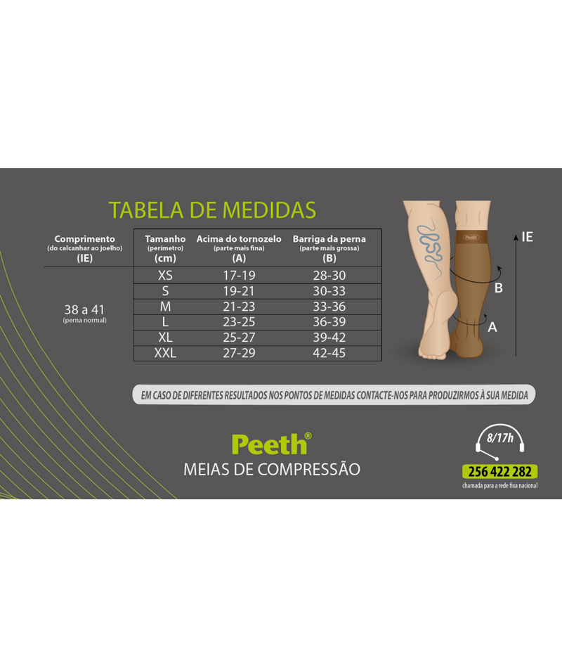 Meia de Compressão Classe II Peeth - Joelho
