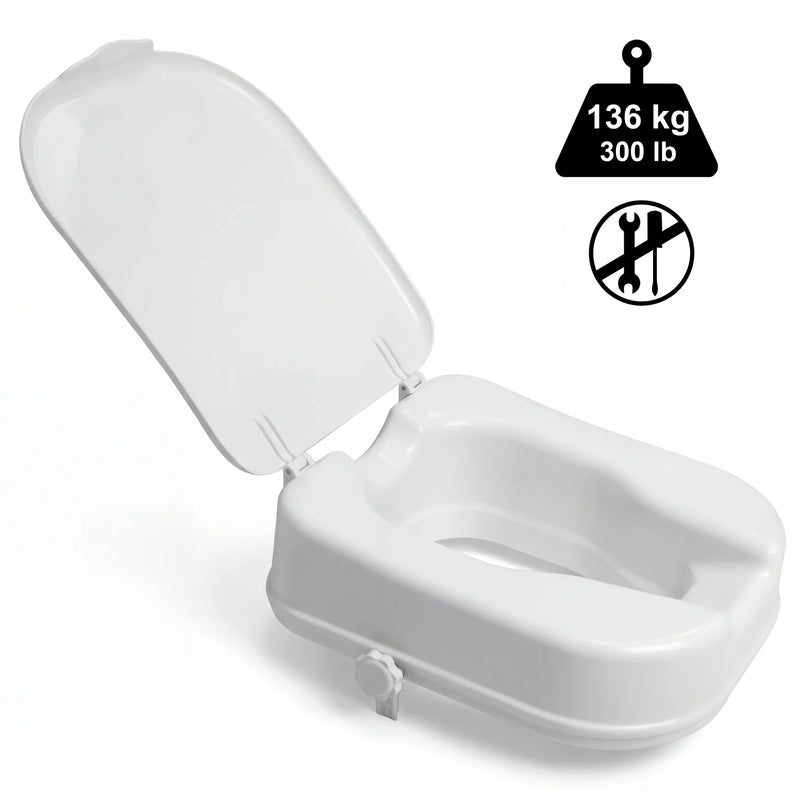 Elevador de asiento de inodoro - Suave - Con tapa