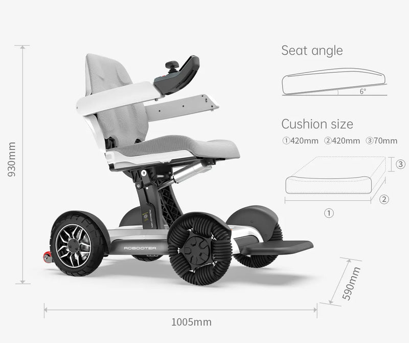 Cadeira de Rodas Elétrica Inteligente - ROBOOTER X40 - Abertura & Fecho automático