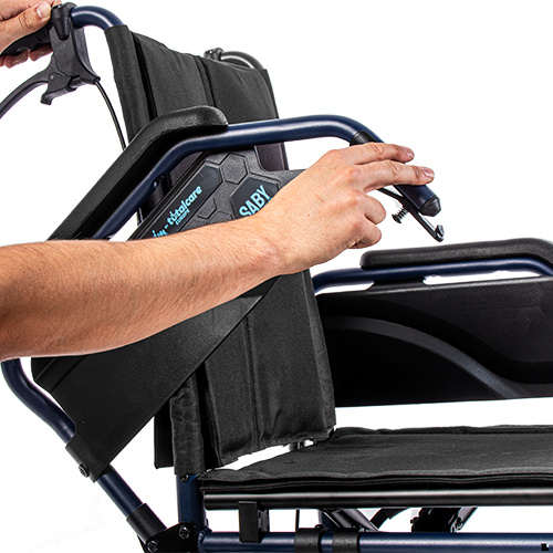 Cadeira de Rodas Manual SABY-31 PLUS - Alumínio - Com Travão de Acompanhante