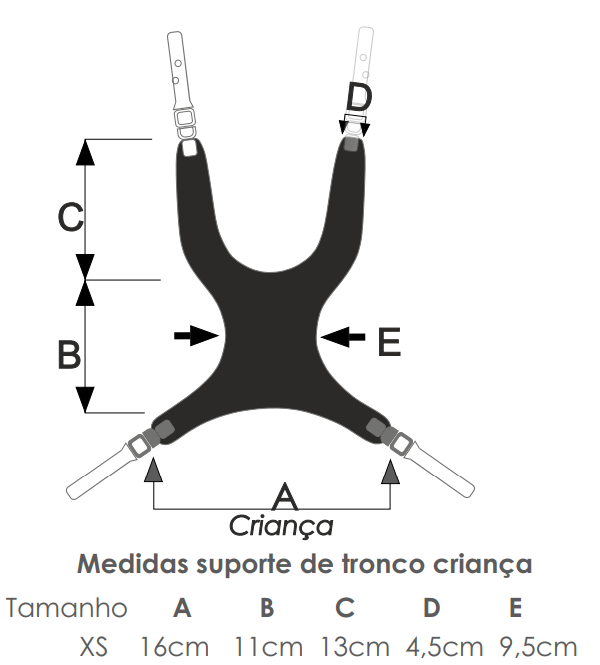 Suporte de Tronco para Cadeira - Pediátrico