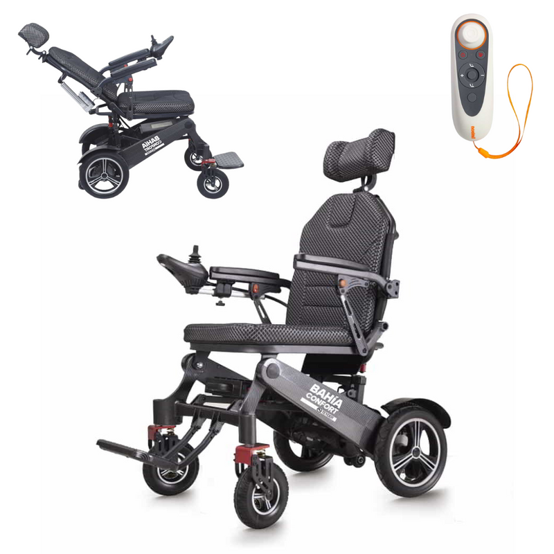 Cadeira de Rodas Elétrica - Comando Distância - Encosto Reclinável - BAHÍA CONFORT