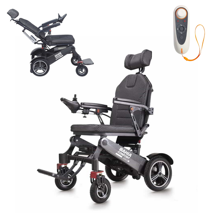 Cadeira de Rodas Elétrica - Comando Distância - Encosto Reclinável - BAHÍA CONFORT