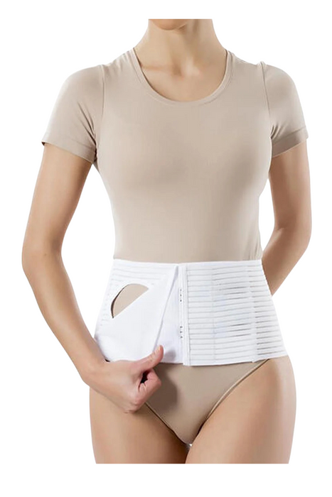 Banda de ostomía abdominal con orificio