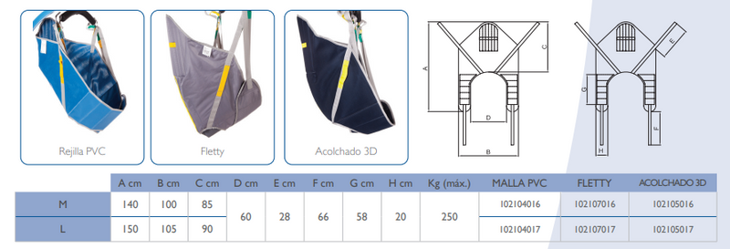 Cesta/Arnês com Apoio de Cabeça para Grua de Transferência - WINNCARE