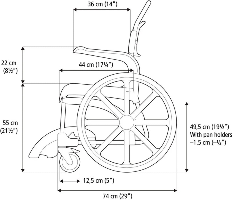 Cadeira Sanitária e Banho com rodas - ETAC CLEAN