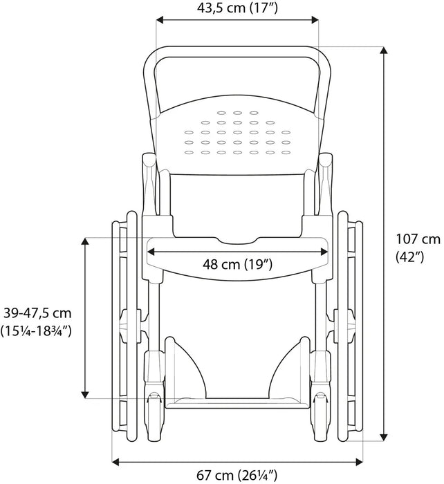 Cadeira Sanitária e Banho com rodas - ETAC CLEAN