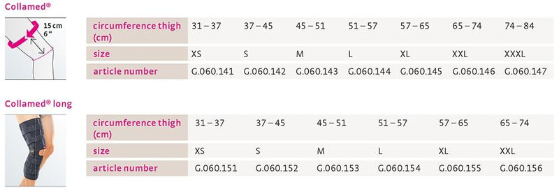 Rodillera con limitación de flexión y extensión - Collamed® 