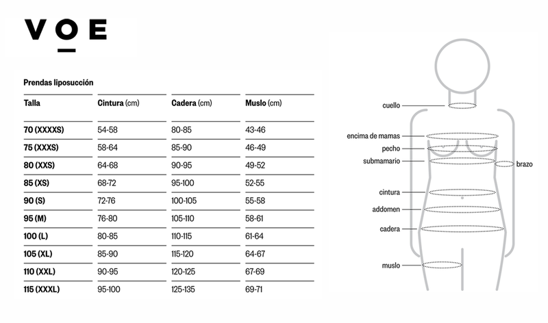 Cinta para glúteos acima do joelho - Costas altas - Pós-cirurgia