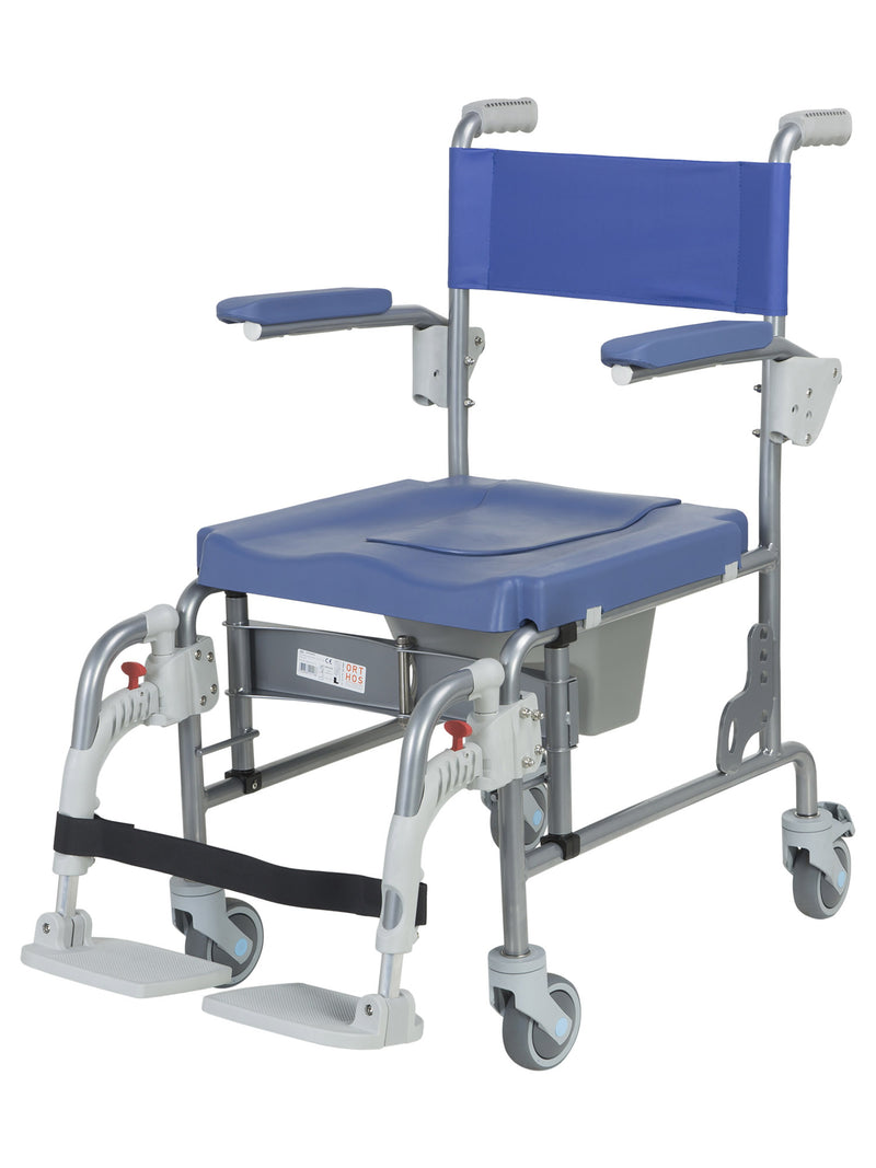 Cadeira de Banho e Sanitária com rodas - Aço Inoxidável - ORTHOS XXI ARCTIC