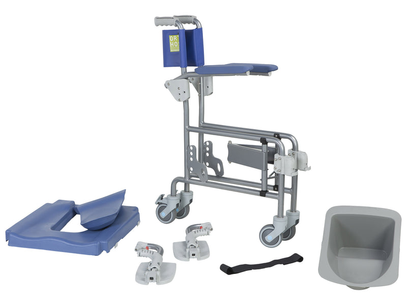 Cadeira de Banho e Sanitária com rodas - Aço Inoxidável - ORTHOS XXI ARCTIC