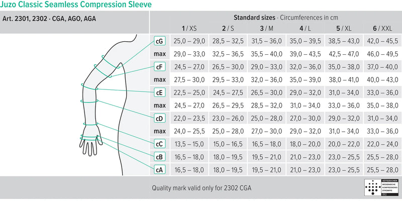 Manga e luva elástica de Malha plana - Juzo® Classic Seamless