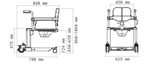 Cadeira de Transferência MOOVY ELÉTRICA - Banho e Sanitário
