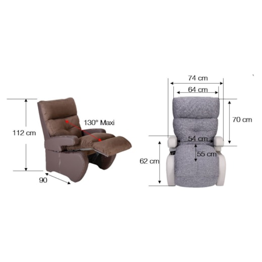 Manual Relax Sofa - NO STRESS - Removable arms