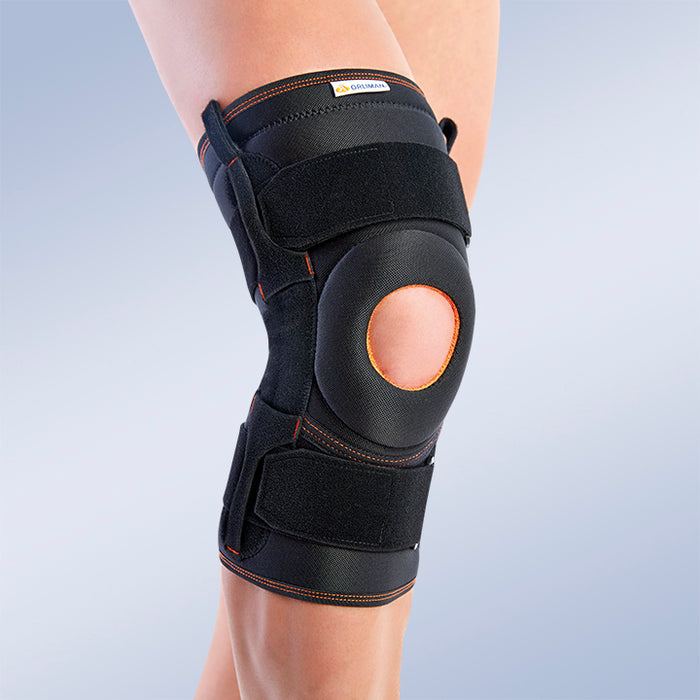 Knee brace with flexible side stabilizers - ORLIMAN