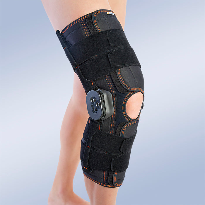 Lycra knee brace with flexion-extension control - open - ORLIMAN 7113A