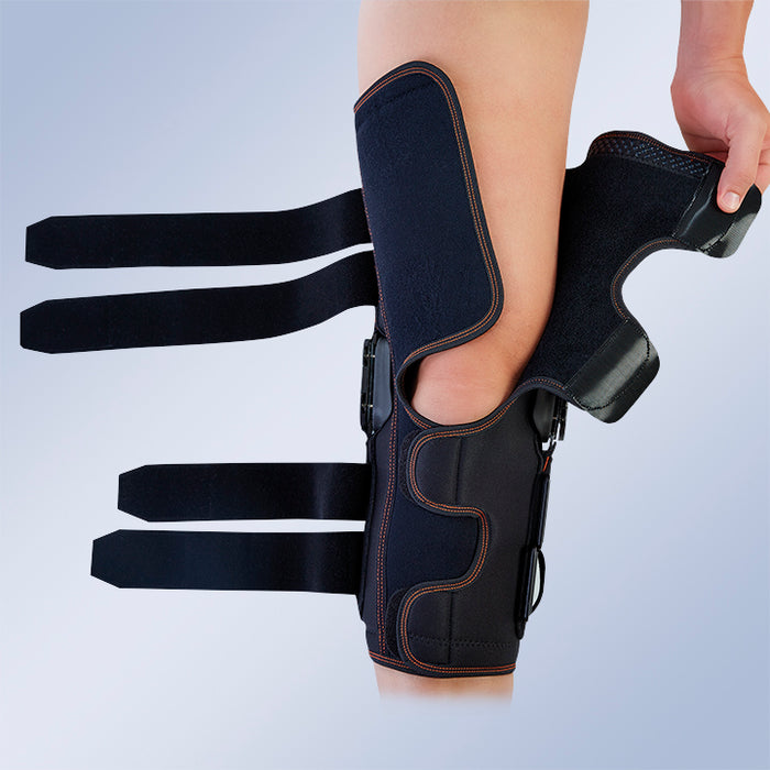 Lycra knee brace with flexion-extension control - open - ORLIMAN 7113A