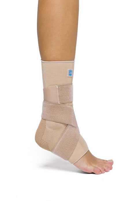 Elastic stabilizing foot with retro-malleolar pads and figure 8 band