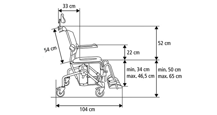 Cadeira Basculante Sanitária e de Banho - ETAC MOBILE TILT-2